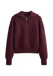 Джемпер OYSHO TEXTURED HALF-ZIP KNIT, Bordeaux - фото 6