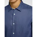 Рубашка Selected Regkylian Linen Classic, синий - фото 6