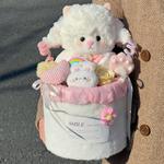 Плюшевая кукла с бантом ягненок букет высота 23см CANEXT - фото 5