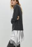 Топ PULL&BEAR Long sleeved top, Dark Grey - фото 4