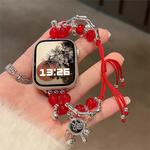 Ремешок Apple Совместимость Металлический 49мм Akkerds, Серебристый Красный, Колокольчик Благословения - фото 10