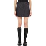 Джинсовая юбка с вышитым логотипом MaxMara, серый - фото 5