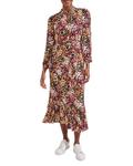 HOBBS LONDON Платье миди с камелией, мультиколор - фото