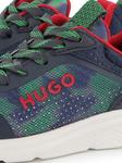 Кроссовки HUGO KIDS с абстрактным принтом, синий - фото 2