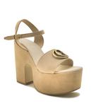 Кожаные босоножки Guess CLODY, бежевый - фото