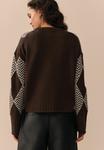 Джемпер Next CREW NECK, Chocolate Brown Argyle/Brown - фото 3