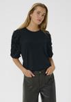 Блуза Kaffe KALINDA FRILL T-SHIRT, Black Deep/Mottled Black - фото