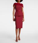 Платье миди Rella с драпировкой и баской из плотного крепа Safiyaa, Swinton - фото 2