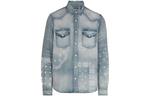 Бандана принт деним рубашка AMIRI, синий - фото