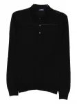 Свитер с воротником поло Barba, черный - фото