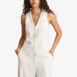 Жилет вязаный Reiss Devon с V-образным вырезом, белый - фото 3