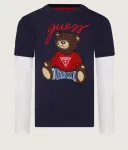 Лонгслив regular fit Guess, темно-синий - фото