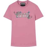 Футболка с цветочным декором VERSACE, розовый - фото