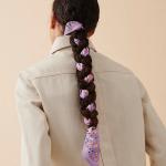 Шелковый платок женский фиолетовый HERMES - фото 2