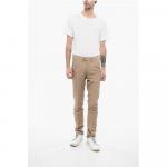 Однотонные брюки-чинос из хлопка и льна ID Corneliani, Brown - фото 4