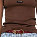 Топ-майка с логотипом и резинкой MIU MIU, Chocolate - фото 7