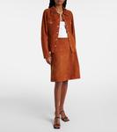 Юбка миди из замши Versace, Tobacco - фото 2