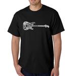 Рок-гитара — мужская футболка с рисунком Word Art LA Pop Art, черный - фото 3