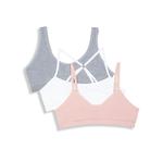 Детский 3-штучный комплект бесшовных бюстгальтеров для девочек 7-16 лет Hanes, Pink Gray - фото