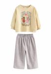 Толстовка Next PRINTED WIDE JOGGERS SET, Yellow Gingham Bears/Yellow - фото