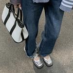 Hongyanglin Серебряные туфли Мэри Джейн, цвет Silver - фото 9