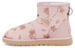 Угги женские UGG Classic Mini Floral Foil, розово-красный - фото