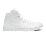 Кроссовки AIR JORDAN 1 MID 'TRIPLE WHITE', белый - фото