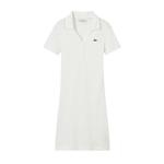 LACOSTE SS25 платье с короткими рукавами женское White/Pink - фото