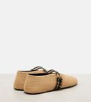 Соломенные балетки с кожаной отделкой Alaïa, Naturel - фото 2
