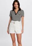 Поло Morgan STRIPED SHORT-SLEEVED, Blanc/White - фото