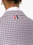 Однобортный креповый блейзер в клетку THOM BROWNE, белый - фото 5