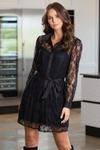 Кружевное платье-рубашка Clara с длинными рукавами Pour Moi, черный - фото 2