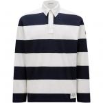 Полосатая хлопковая поло Moncler, синий - фото