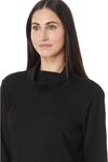 Топ Mod-o-doc Long Sleeve Draped Turtle Neck Top, черный - фото 3