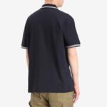 Поло с короткими рукавами и логотипом Moncler, темно-синий - фото 3