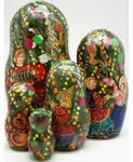 Набор из 5-ти предметов: рождественская елка, Санта, русская матрешка G.Debrekht, multi - фото