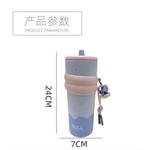 Термостакан 500 мл 800 мл Disney, Donut Double-Layer Straws Steel Cup Stitch - фото 8