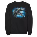 Мужской синий свитшот с брызгами Raptor Jurassic World, черный - фото
