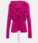 Топ из кади с оборками TOM FORD, розовый - фото