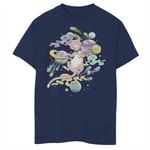 Футболка с рисунком Marvel Captain Marvel Celestial Goose In Space для мальчиков 8–20 лет Marvel, синий - фото