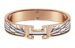 HERMES Clic H Enamel Bangles Women's Rose Gold - фото 2
