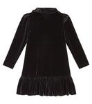 Бархатное платье с рюшами Monnalisa, черный - фото 4