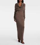 Полупрозрачное шерстяное макси-платье с драпировкой Entire Studios, Pinecone - фото 7