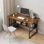 Компьютерный стол Naijia Simple 100 см черный дуб с полкой, комплект со стулом - фото 2