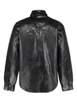 Куртка Crocodile-embossed leather overshirt VETEMENTS, черный - фото 2
