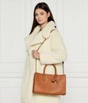 Сумка-тоут Michael Kors с золотым замочком и ремнем, коричневый - фото 2