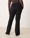 Плотные брюки-клеш в рубчик Curve черного цвета Asos Curve - фото 4