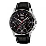 Часы CASIO Waterproof Unisex Mens Black Analog, черный - фото