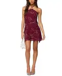 Мини-Платье Adria, украшенное бисером и пайетками Edikted, красный - фото 2