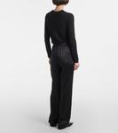 Новые прямые брюки из сахельского шелка Joseph, черный - фото 3